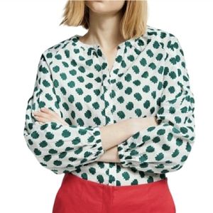 Boden Esme Blouse Green Floral Sz 4